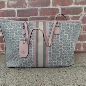 Tory Burch Gemini Link Tote Coastal Pink Bag Womens Travel Purse